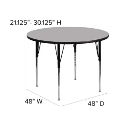Emma And Oliver 48" Round Laminate Adjustable Activity Table -Children Furniture Store GUEST e45228bd 954b 4fd4 81e2 19cb8dd11db7 1