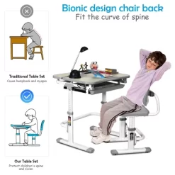 Costway Children Desk Chair Set Adjustable Study Table Drawer -Children Furniture Store GUEST e52e9349 6186 4731 8f3e 7e4aa7189a3c