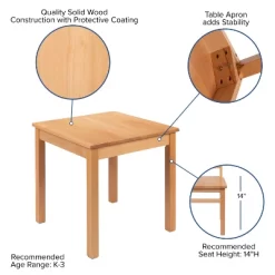 Flash Furniture Kids Natural Solid Wood Table And Chair Set For Classroom, Playroom, Kitchen -Children Furniture Store GUEST e5a73c9b d6bc 4c93 914c a3c34aa32636 1