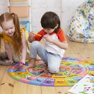 KC CUBS Boy & Girl Kids ABC Alphabet Round Rug Carpet 6 KC CUBS Boy & Girl Kids ABC Alphabet Round Rug Carpet - Image 4