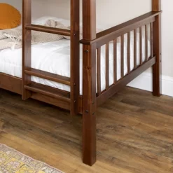 Twin Over Twin Transitional Cottage Solid Pine Bunk Bed Walnut - Saracina Home 12 Twin Over Twin Transitional Cottage Solid Pine Bunk Bed Walnut - Saracina Home -Children Furniture Store GUEST e677b28d 138d 4661 9f11 0cbfc56bbb04