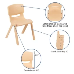 Emma And Oliver 2 Pack Plastic Stack School Chair With 13.25"H Seat, K-2 School Chair -Children Furniture Store GUEST e692b49a c809 4b9c bc72 afb8f69426cc
