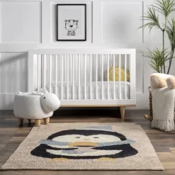 NuLOOM Mosby Penguin Machine Washable Kids Area Rug -Children Furniture Store GUEST e7380f47 700a 4f5c acc6 c22ac5e54475