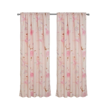48"x63" Dancing Ballerina Window Panel Pair Curtains Pink - Kidz Mix 4 48"x63" Dancing Ballerina Window Panel Pair Curtains Pink - Kidz Mix - Image 2