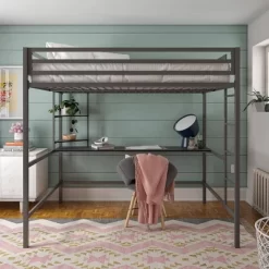 Full Maxwell Metal Loft Bed With Desk & Shelves - Novogratz -Children Furniture Store GUEST e7d39efe 3616 4542 8d4e 5e9c1d47c285