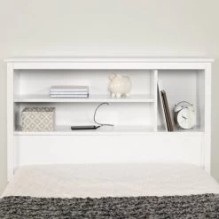 Twin Vito Bookcase Headboard Pure White - South Shore -Children Furniture Store GUEST e8cc9f71 f026 400f 8915 623cde4032c6