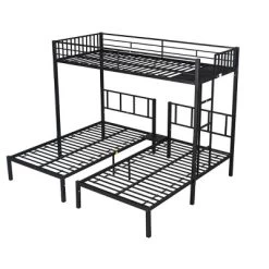 Twin Over Twin Metal Triple Bunk Bed With Ladder-ModernLuxe -Children Furniture Store GUEST e950b4b8 1578 4a32 80fd 9c1dcef22ba5