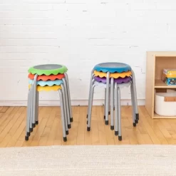 ECR4Kids Daisy Stackable Stool Set, Flexible Seating, 17in Seat Height, 8-Piece -Children Furniture Store GUEST e9a2df68 ad6e 4ab6 8b16 8c384918ee23