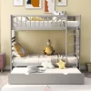 Twin Over Twin Wood Bunk Bed With Safety Rail And Movable Trundle-ModernLuxe -Children Furniture Store GUEST e9ea0259 842a 4647 b0ea 2250c379d76a