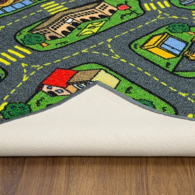 Jungtier Boy & Girl Kids Retro City Road Car Vehicle Traffic Educational Learning & Game Play Nursery Bedroom Classroom Rug Carpet, 2' 7" X 5' 0" 9 Jungtier Boy & Girl Kids Retro City Road Car Vehicle Traffic Educational Learning & Game Play Nursery Bedroom Classroom Rug Carpet, 2' 7" X 5' 0" - Image 7
