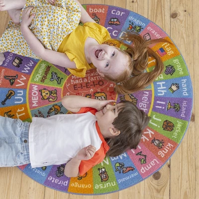 KC CUBS Boy & Girl Kids ABC Alphabet Round Rug Carpet 7 KC CUBS Boy & Girl Kids ABC Alphabet Round Rug Carpet - Image 5