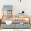 Twin Size House Low Loft Bed With Two Storage Drawers - ModernLuxe -Children Furniture Store GUEST ebcc1074 3065 41c3 90fe d0cd546fba4d