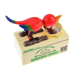 Insten Parrot Piggy Bank Robotic Coin Munching Toy Money Box, Red, 6.6x6.5 Inches -Children Furniture Store GUEST ec30c160 b7c2 4e4d 8e3a ce407fbb3c9c