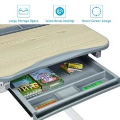 Costway Children Desk Chair Set Adjustable Study Table Drawer -Children Furniture Store GUEST ec402ac8 cf6b 40ab b26b e53618235813