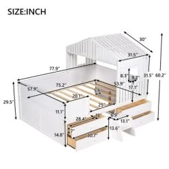 Full Size House Low Loft Bed With Four Drawers-ModernLuxe -Children Furniture Store GUEST ed2f5632 7e4a 45e7 8fab c563781ed56f