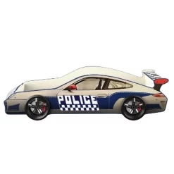 Twin Quessa Police Car Bed With Led Headlight Chair Black/White - HOMES: Inside + Out -Children Furniture Store GUEST ed916912 b2fb 4ee5 b161 5effbefbf6df