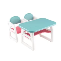 Costway 3-Piece Kids Table And Chair Set Toddler Activity Study Desk With Building Blocks -Children Furniture Store GUEST ed94da55 eb9c 40ec 88b9 28994d3d1081