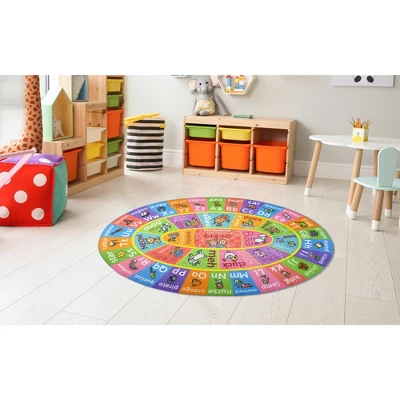 KC CUBS Boy & Girl Kids ABC Alphabet W/ Animals & Sounds Educational Learning & Fun Game Play Nursery Bedroom Classroom Oval Rug Carpet 4 KC CUBS Boy & Girl Kids ABC Alphabet W/ Animals & Sounds Educational Learning & Fun Game Play Nursery Bedroom Classroom Oval Rug Carpet - Image 2