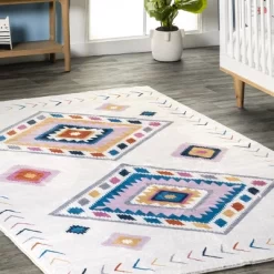 NuLOOM Marj Southwestern Kids Machine Washable Area Rug -Children Furniture Store GUEST f1ea7b4c 936f 4522 bc27 adfa807e03c5