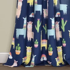 52"x84" Make A Wish Southwest Llama Cactus Window Curtain Panels Set - Lush Décor -Children Furniture Store GUEST f29e67f3 a97e 459f 906a 04bb19b32070