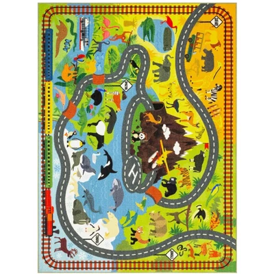 KC CUBS Boy & Girl Kids Animal Safari Car Vehicle Traffic Road Educational Learning & Game Play Nursery Bedroom Classroom Rug Carpet 12 KC CUBS Boy & Girl Kids Animal Safari Car Vehicle Traffic Road Educational Learning & Game Play Nursery Bedroom Classroom Rug Carpet - Image 10