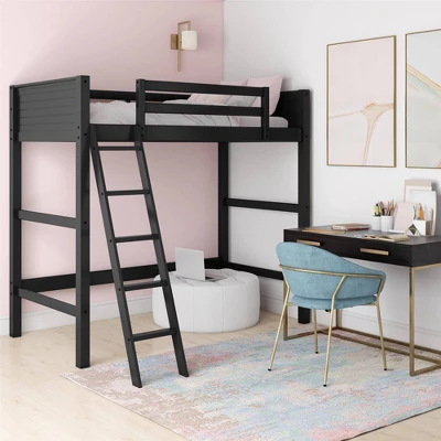 Twin Houston Kids' Wooden Loft Bed With Ladder - Room & Joy 3 Twin Houston Kids' Wooden Loft Bed With Ladder - Room & Joy