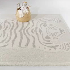 Tigre Animal Print Kids' Area Rug Cream - Balta Rugs