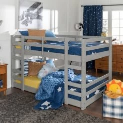 Twin Over Twin Indy Solid Wood Low Bunk Bed - Saracina Home -Children Furniture Store GUEST f4a7cd82 6f05 4d13 9375 1d95fbdd13ee