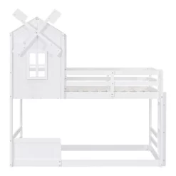 Twin Over Twin Bunk Bed With Roof, Window, Guardrails And Ladder - ModernLuxe -Children Furniture Store GUEST f58c6ea6 a744 4778 9345 8b0dcde1bace
