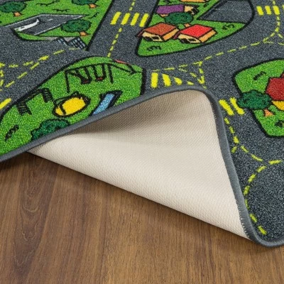 Jungtier Boy & Girl Kids Retro City Road Car Vehicle Traffic Educational Learning & Game Play Nursery Bedroom Classroom Rug Carpet, 2' 7" X 5' 0" 10 Jungtier Boy & Girl Kids Retro City Road Car Vehicle Traffic Educational Learning & Game Play Nursery Bedroom Classroom Rug Carpet, 2' 7" X 5' 0" - Image 8