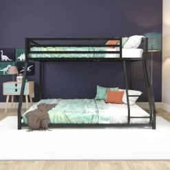 Twin/Full Max Metal Bunk Bed Black - Room & Joy -Children Furniture Store GUEST f9651c4e a011 41b2 bb68 2dea73a9a509