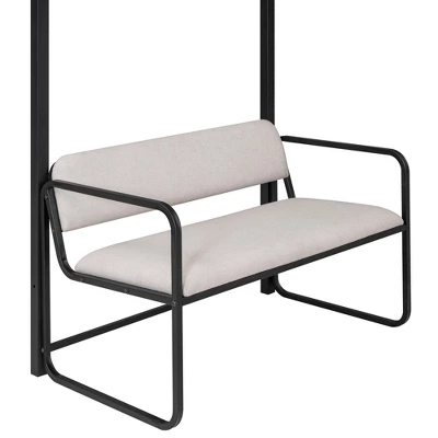 Twin Size Metal Loft Bed With Bench And Storage Staircase, Black-ModernLuxe 11 Twin Size Metal Loft Bed With Bench And Storage Staircase, Black-ModernLuxe - Image 9