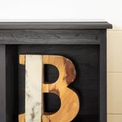 Twin Zach Bookcase Headboard Gray Oak - South Shore -Children Furniture Store GUEST fa762153 b4fe 4b66 a5a4 9881f8328b07