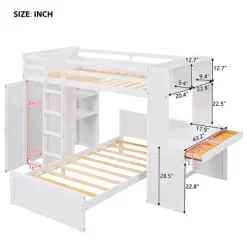 Loft Bed With Stand-Alone Bed, Shelves, Desk And Wardrobe - ModernLuxe 23 Loft Bed With Stand-Alone Bed, Shelves, Desk And Wardrobe - ModernLuxe -Children Furniture Store GUEST fae80d78 77ba 406c 8362 891bfa1301fb