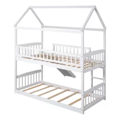 House Shape Twin Over Twin Bunk Bed With Slide - ModernLuxe -Children Furniture Store GUEST fb4c7f2d 3d74 44b0 b2f4 b49290a2def6