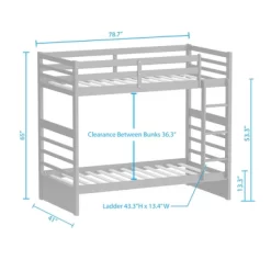 Glenwillow Home Plana Solid Wood Bunk Bed -Children Furniture Store GUEST fbd66278 28c3 4e5f 841a 89eaa72a237d
