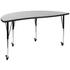 Emma And Oliver Mobile 60" Half Circle Wave Collaborative Grey Adjustable Height Activity Table 21 Emma And Oliver Mobile 60" Half Circle Wave Collaborative Grey Adjustable Height Activity Table -Children Furniture Store GUEST fc1173f9 fd1c 442b 9e6a 56c1f45a333b
