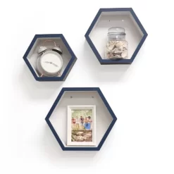8" X 10" X 12" Set Of 3 Hexagon Shelves For Kids' Room - InPlace -Children Furniture Store GUEST fcce3681 4fcf 4789 98f1 3500dbba66cb