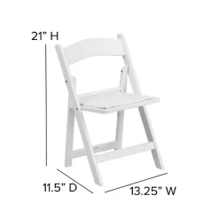 Emma And Oliver 2 Pack Kids White Resin Folding Event Party Chair With Vinyl Padded Seat -Children Furniture Store GUEST fce8f1f2 9ea5 4387 9b0d 44f5bcb78cc3