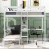 Convertible Loft Bed With L Shaped Desk, Shelf And Ladder, White - ModernLuxe -Children Furniture Store GUEST fd01a76c b154 4962 a496 9f7cdd84ba48