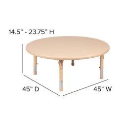 Emma And Oliver 45" Round Natural Plastic Height Adjustable Activity Table - School Table For 4 12 Emma And Oliver 45" Round Natural Plastic Height Adjustable Activity Table - School Table For 4 -Children Furniture Store GUEST fd16d9a9 e74d 4d43 8864 c668994b06ff