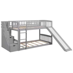 Stairway Twin Over Twin Bunk Bed With Two Drawers And Slide-ModernLuxe 24 Stairway Twin Over Twin Bunk Bed With Two Drawers And Slide-ModernLuxe -Children Furniture Store GUEST fda8d627 1b49 4f40 b995 fc1cf02e64d0