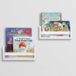 2pk Kids' 10" Floating Wall Mount Bookshelf Set White - RiverRidge Home -Children Furniture Store GUEST fe817720 8317 4443 9e28 6e054c23eaba