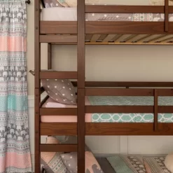 Twin Indy Solid Wood Triple Bunk Bed Walnut - Saracina Home -Children Furniture Store GUEST fffbb9f0 16df 41c6 af6a 3afc66cf476b